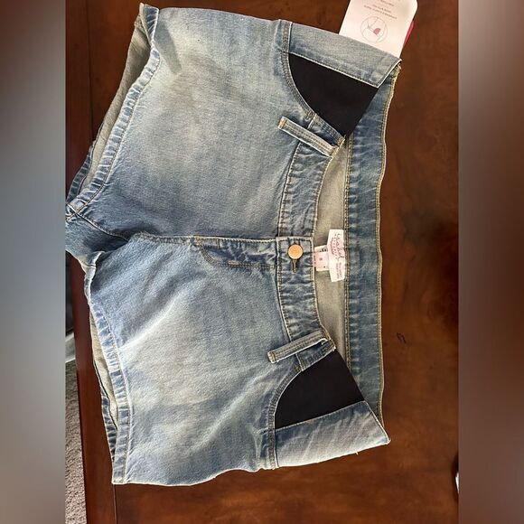 Under Belly Midi Maternity Jean Shorts Isabel Maternity Ingrid & Isabel Sz 8 NWT - Picture 3 of 8
